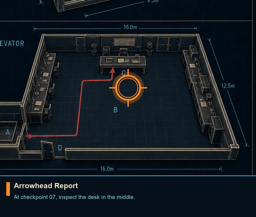 Location sketch for Arrowhead Report in 007 FIRST LIGHT