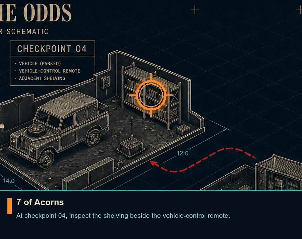 Location sketch for 7 of Acorns in 007 FIRST LIGHT