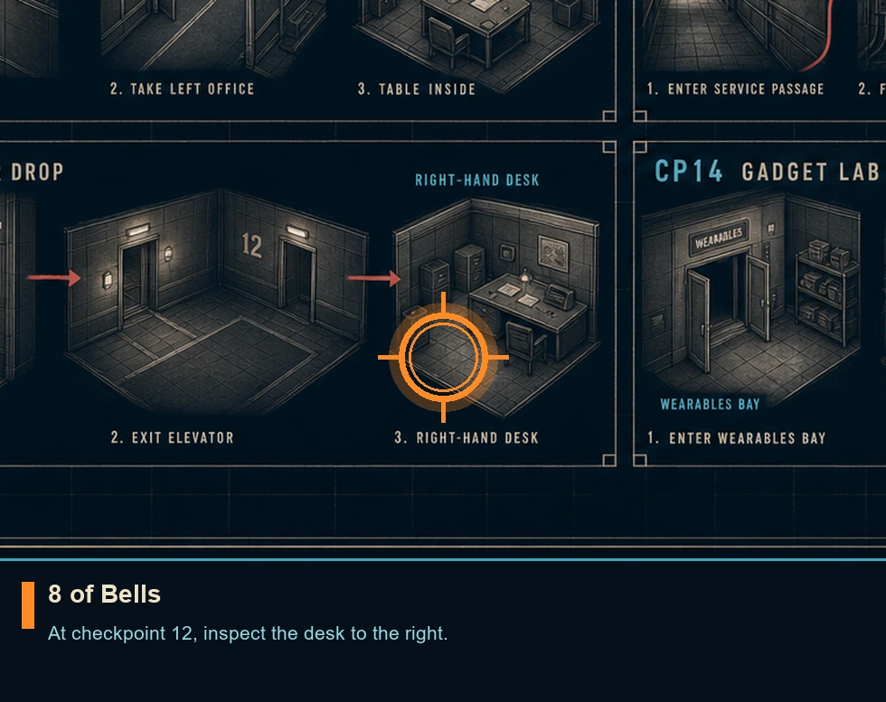 Location sketch for 8 of Bells in 007 FIRST LIGHT