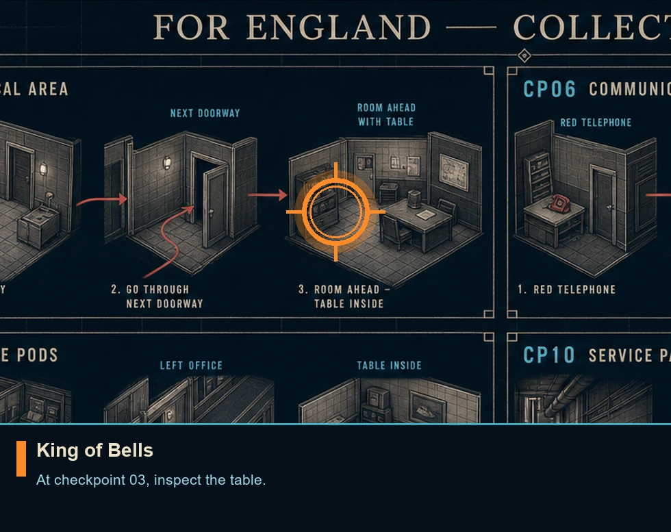 Location sketch for King of Bells in 007 FIRST LIGHT
