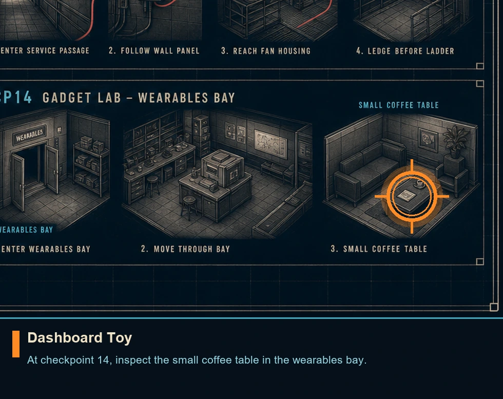 Location sketch for Dashboard Toy in 007 FIRST LIGHT
