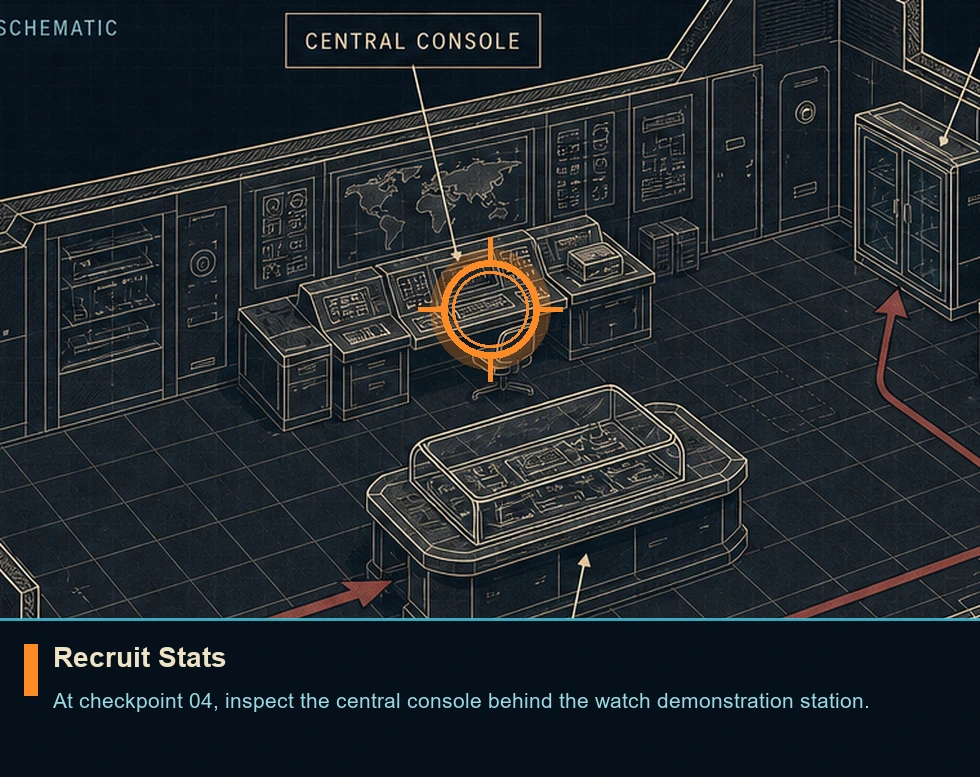 Location sketch for Recruit Stats in 007 FIRST LIGHT