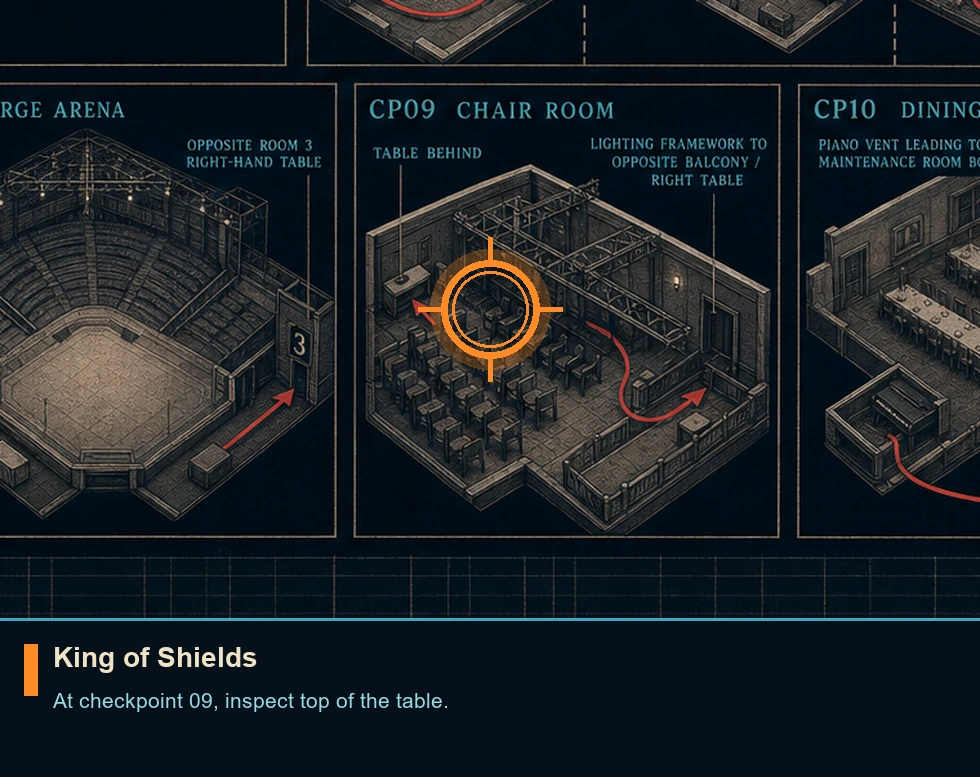 Location sketch for King of Shields in 007 FIRST LIGHT