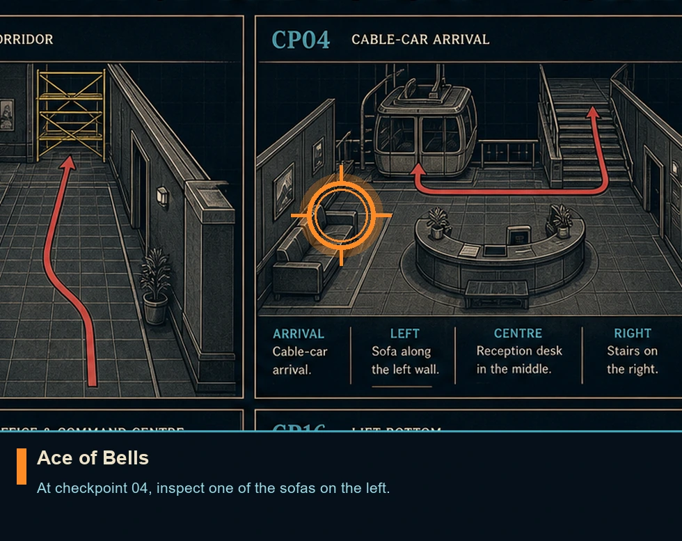 Location sketch for Ace of Bells in 007 FIRST LIGHT