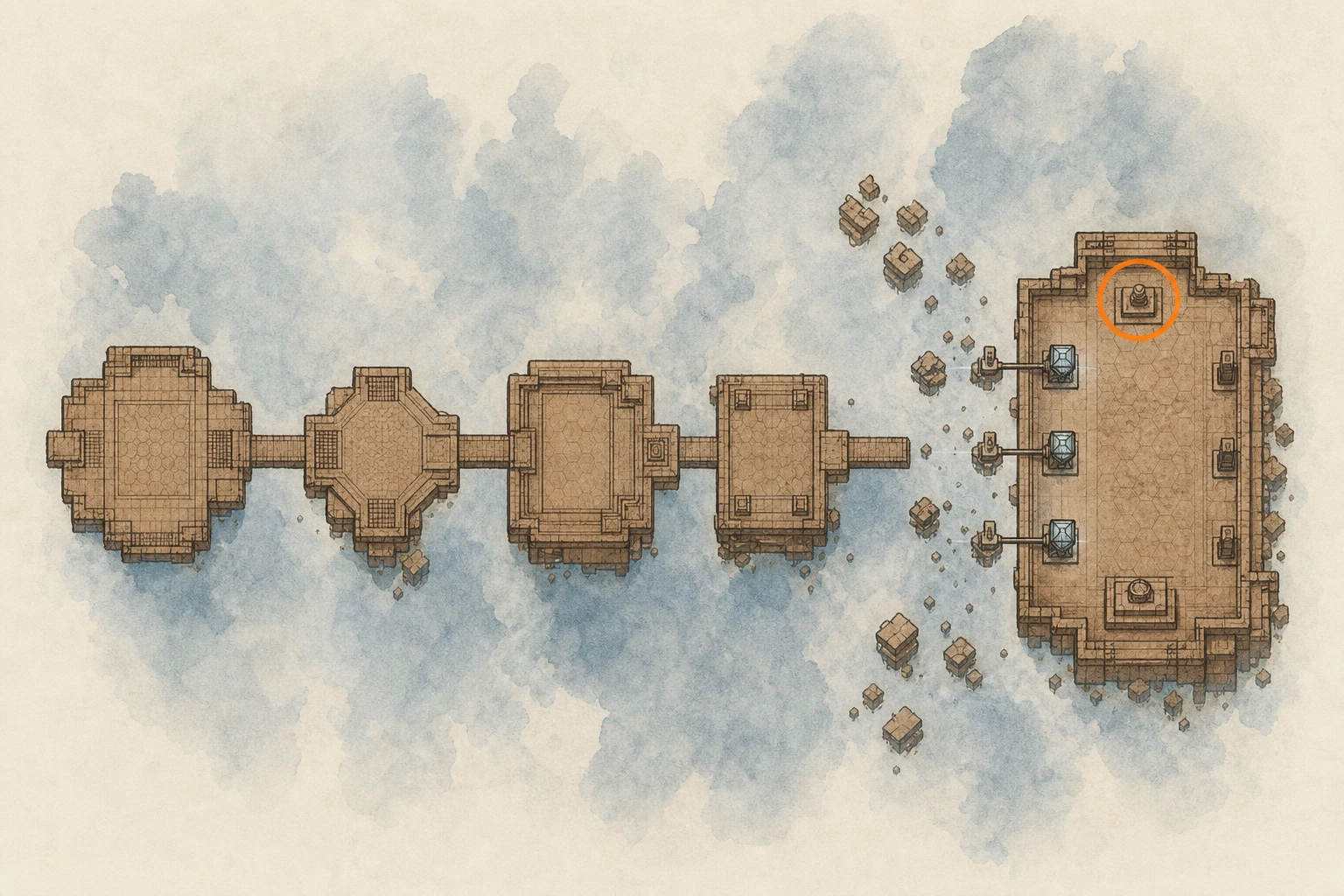 Location sketch for Restoration #12 — Desert Fragment in Crimson Desert