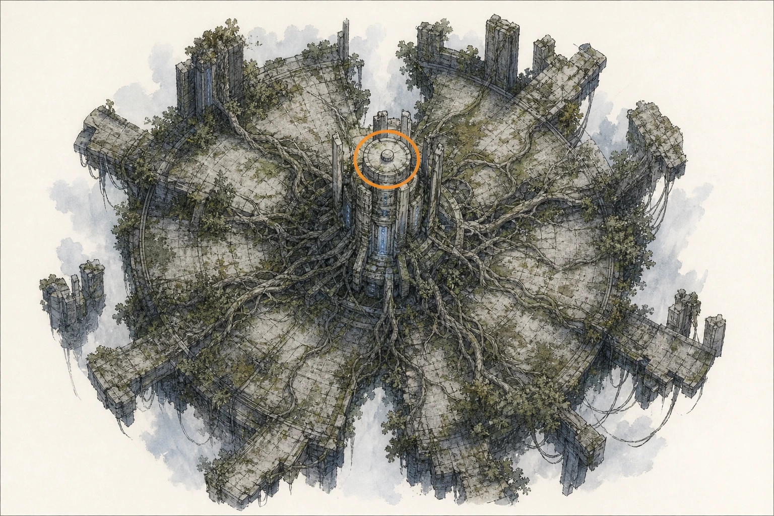Location sketch for Restoration #23 — Twisted Thicketway in Crimson Desert