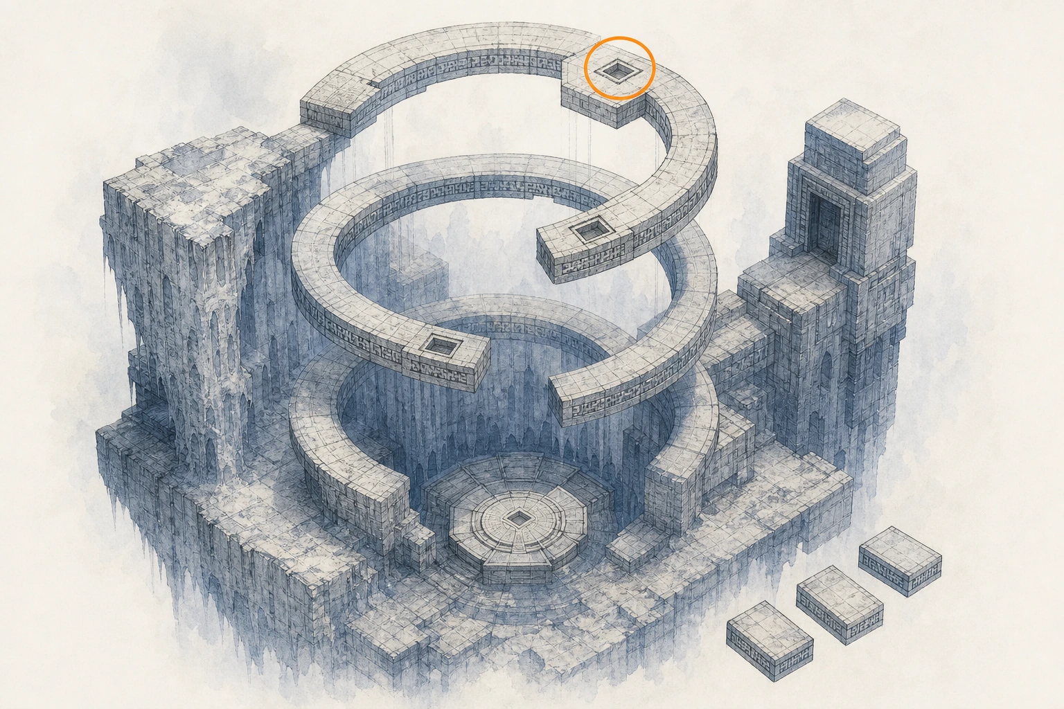 Location sketch for Restoration #27 — Loop of Life in Crimson Desert