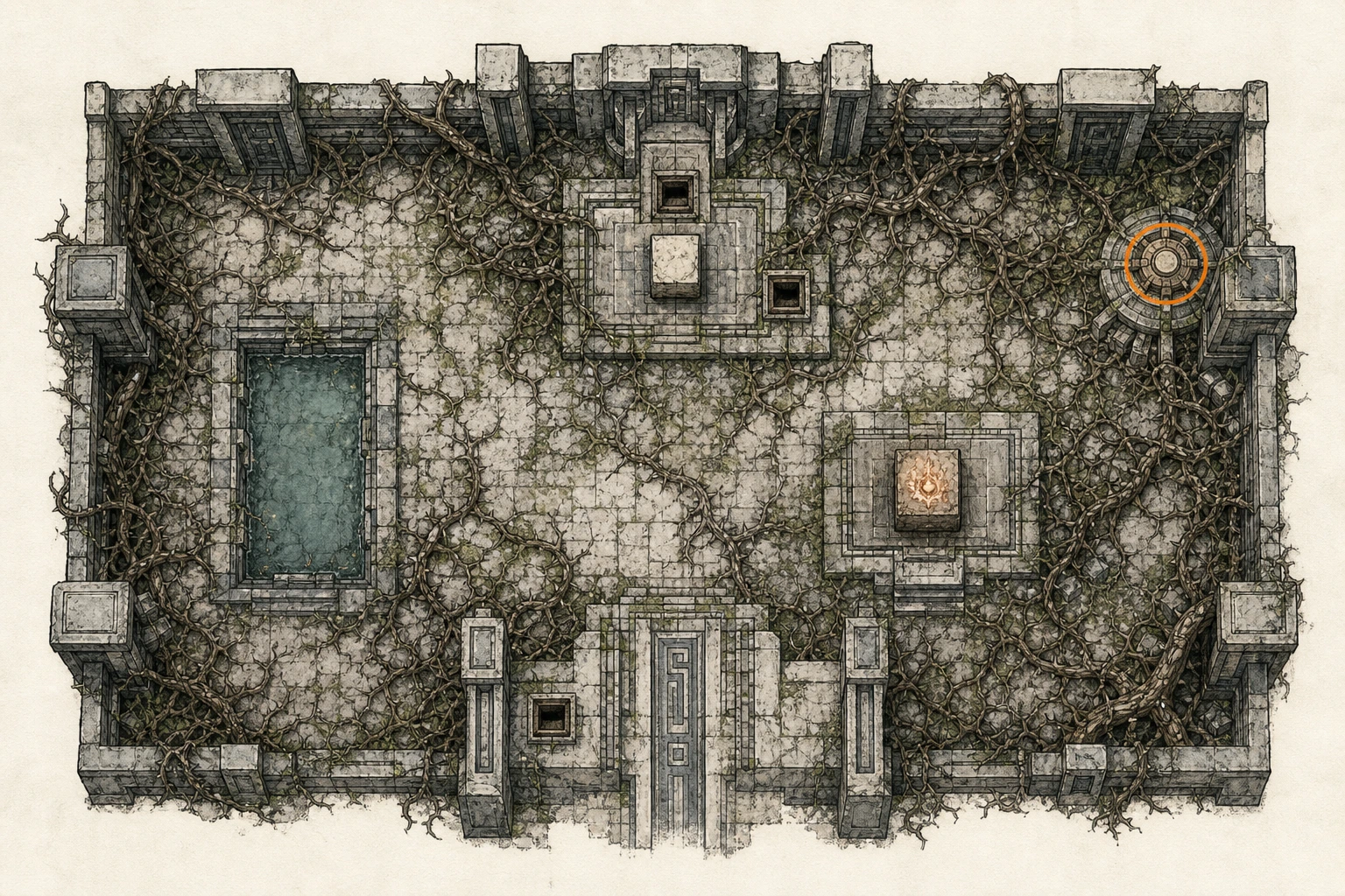 Location sketch for Restoration #39 — Chaos Forest in Crimson Desert