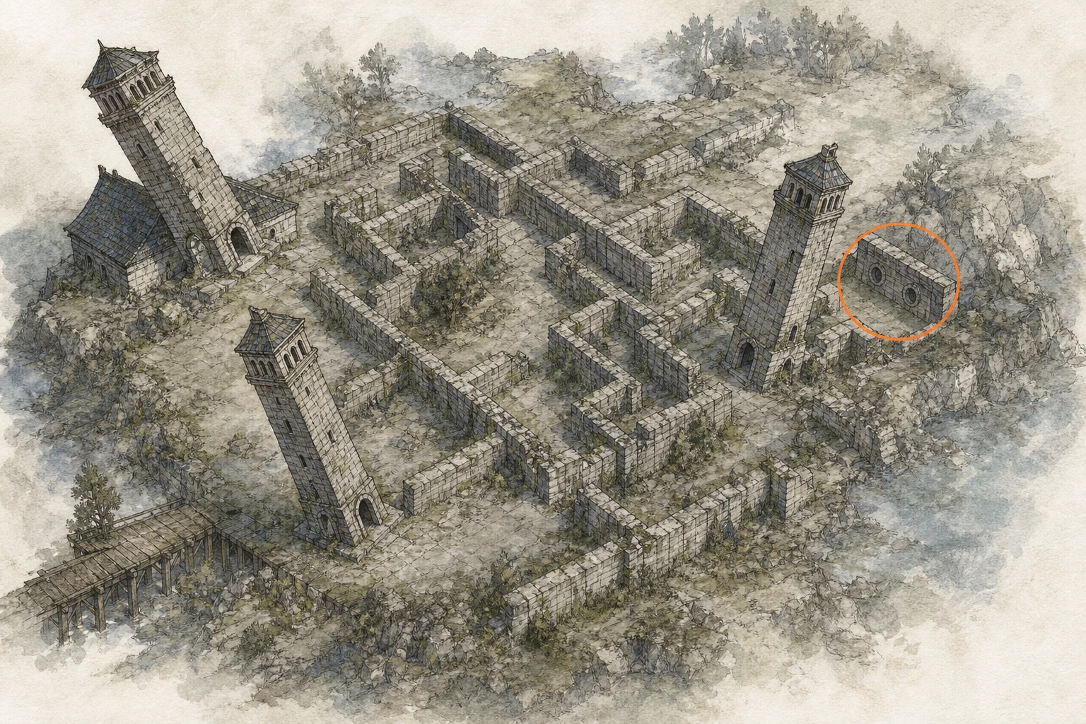 Location sketch for Maze #2 — Maze of Dawnreach in Crimson Desert