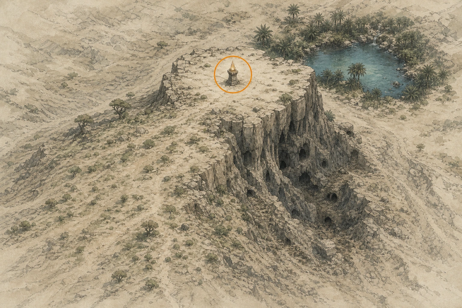 Location sketch for Secret Place #37 — Saltshade Hill in Crimson Desert