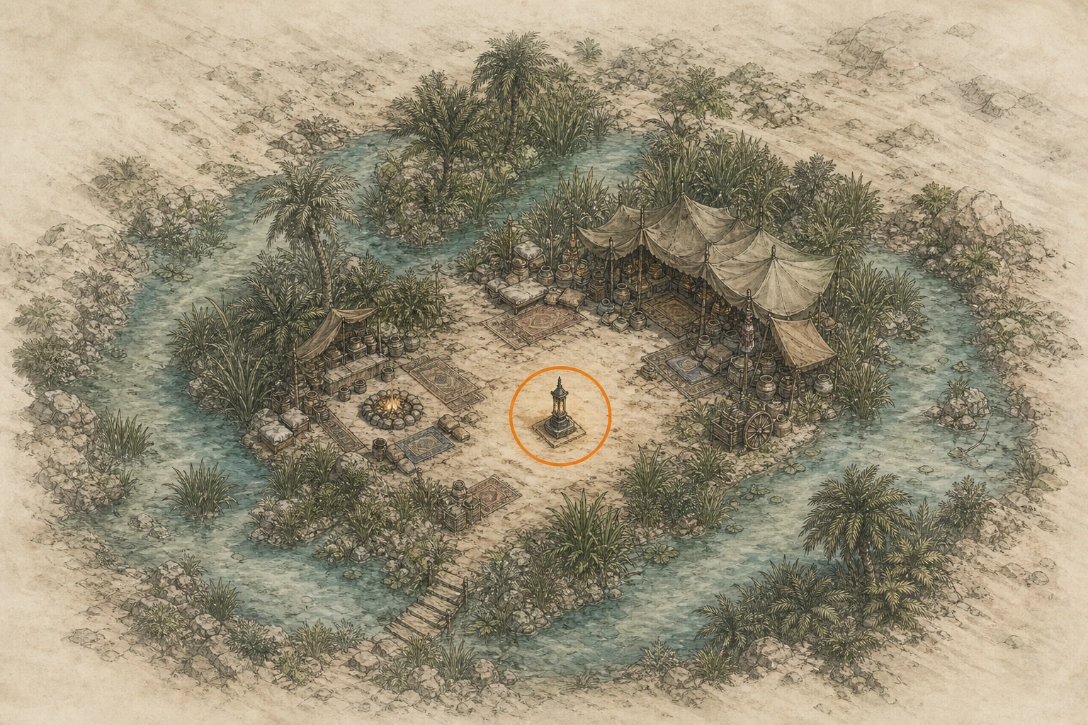 Location sketch for Secret Place #38 — Everflowing Spring in Crimson Desert