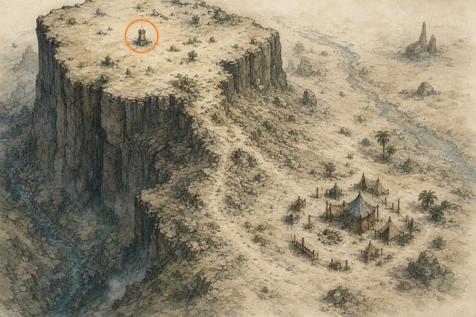 Location sketch for Secret Place #39 — Crimson Ridge in Crimson Desert