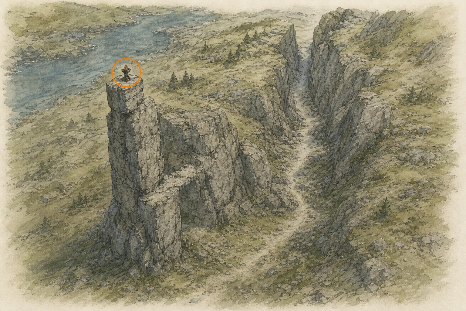 Location sketch for Secret Place #40 — Hangman's Crest in Crimson Desert