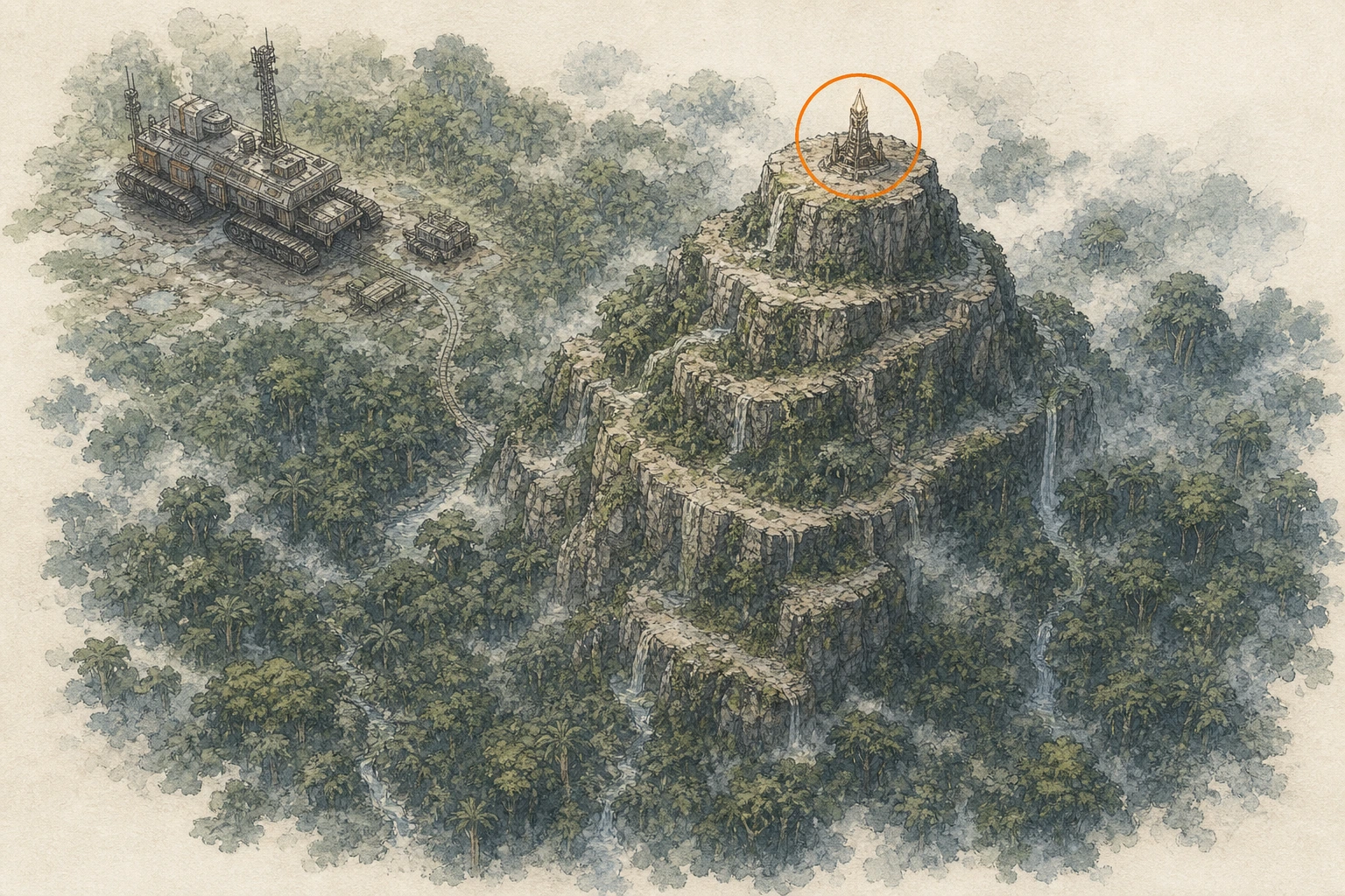 Location sketch for Secret Place #42 — Arehaza Peak in Crimson Desert