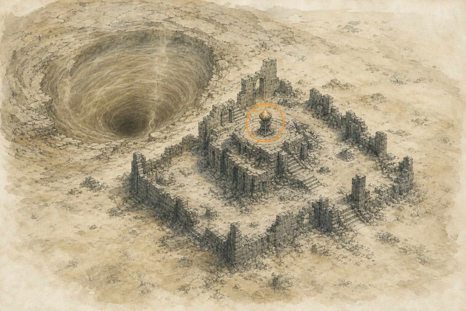 Location sketch for Secret Place #44 — Remnants of Ruin in Crimson Desert