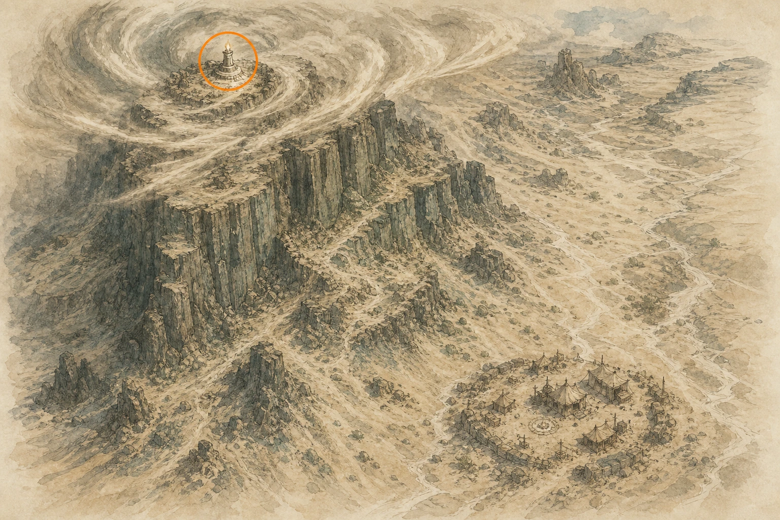 Location sketch for Secret Place #46 — Howlsands Dunes in Crimson Desert