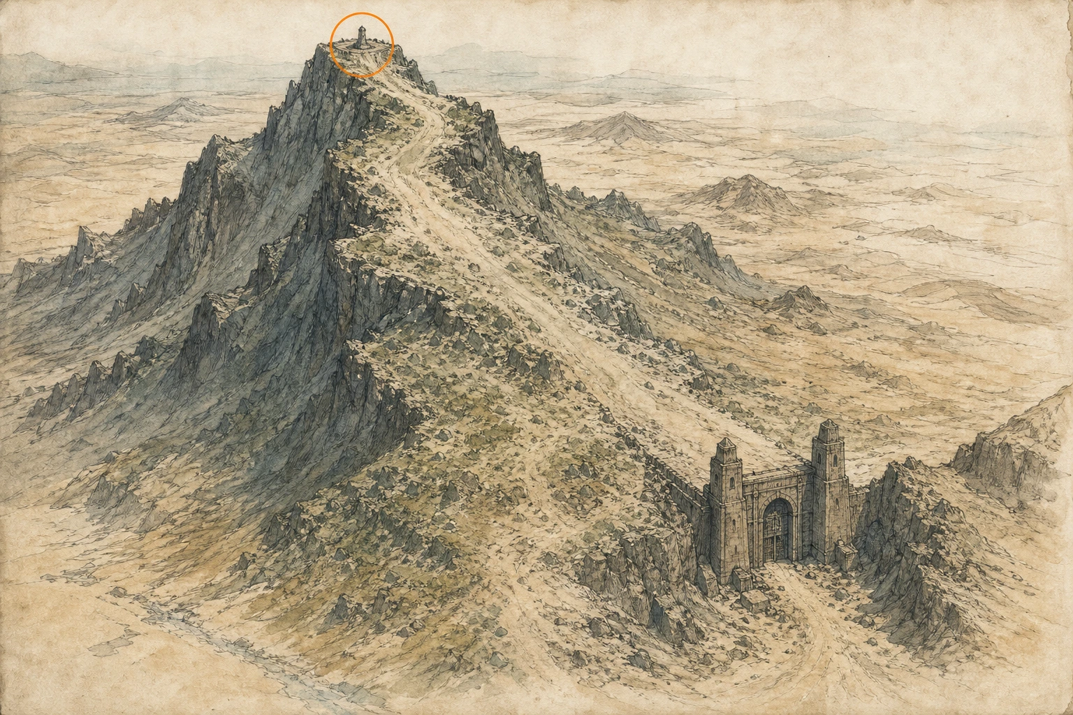 Location sketch for Secret Place #58 — The Dragon's Gaze in Crimson Desert