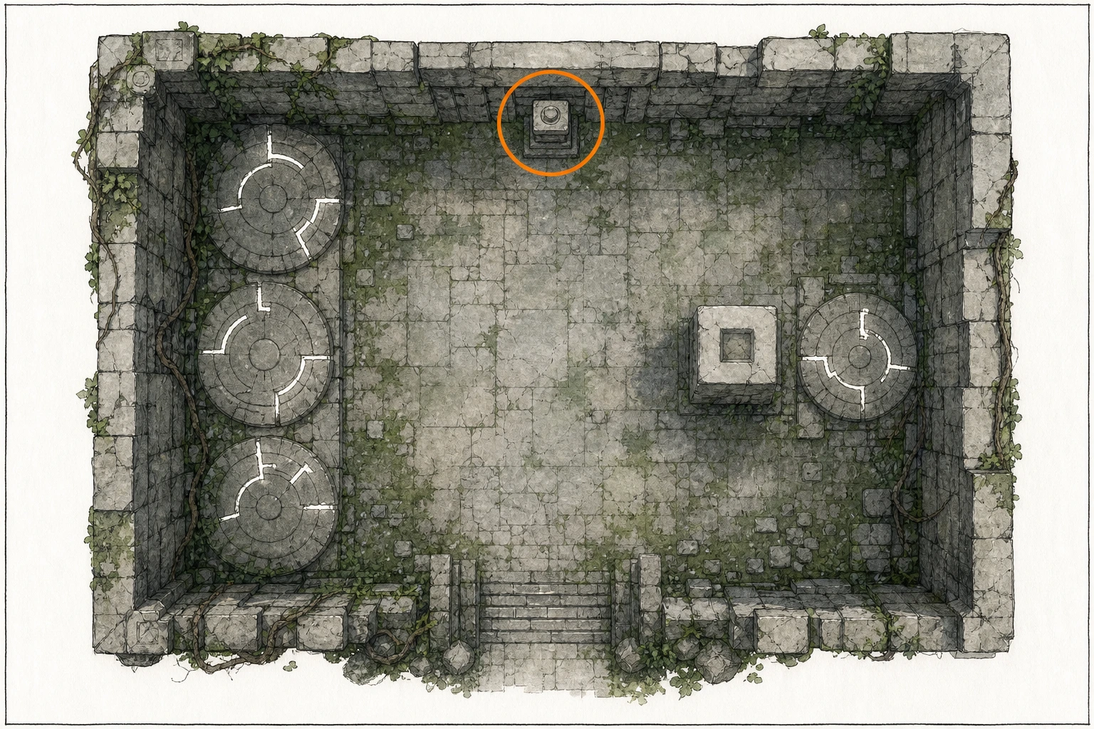 Location sketch for Ancient Ruin #5 — Timberdale Cliff Ruins in Crimson Desert