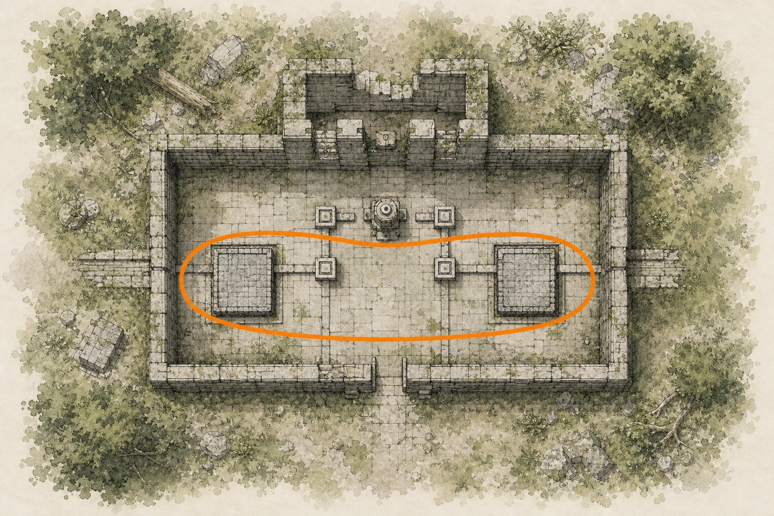 Location sketch for Ancient Ruin #9 — Blue Thicket Ruins in Crimson Desert
