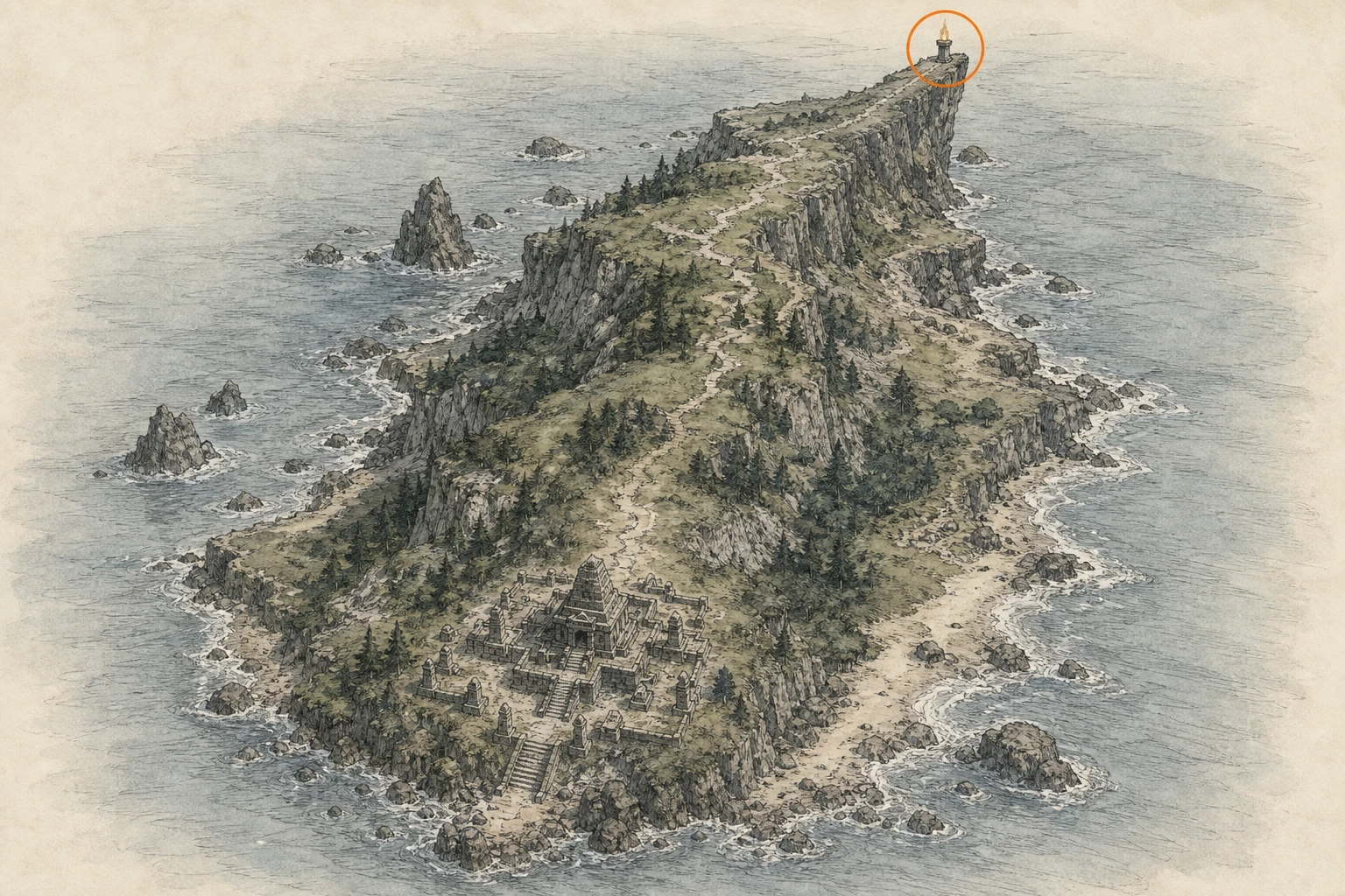 Location sketch for Secret Place #18 — Rock Atop the Altar in Crimson Desert