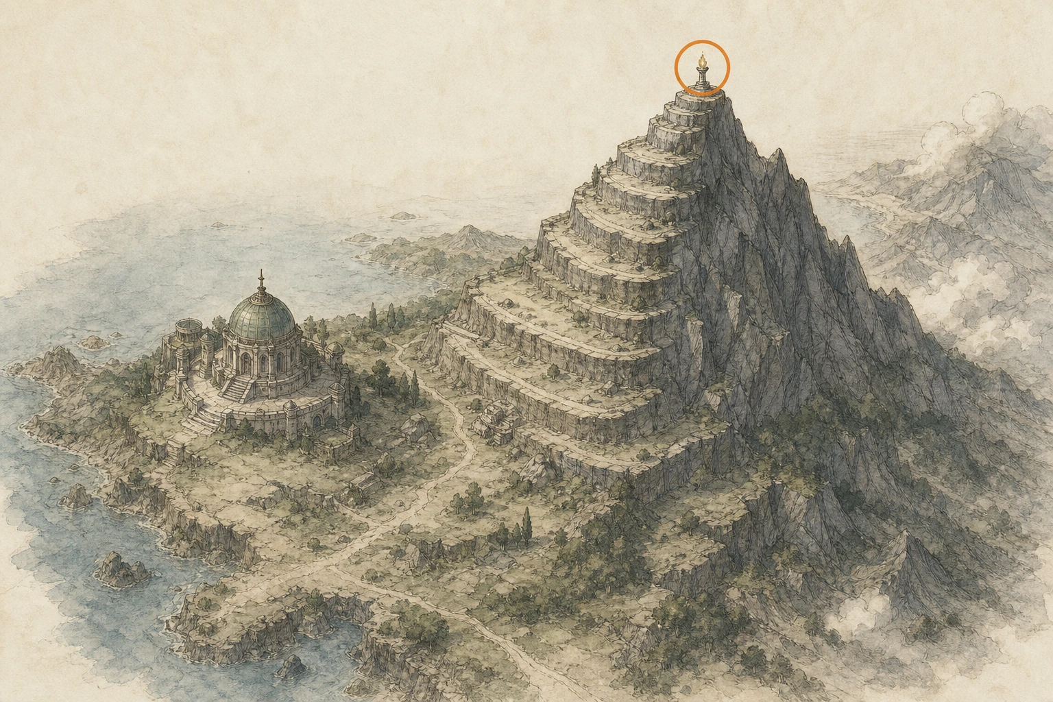 Location sketch for Secret Place #33 — Peak of the Innovative Mind in Crimson Desert
