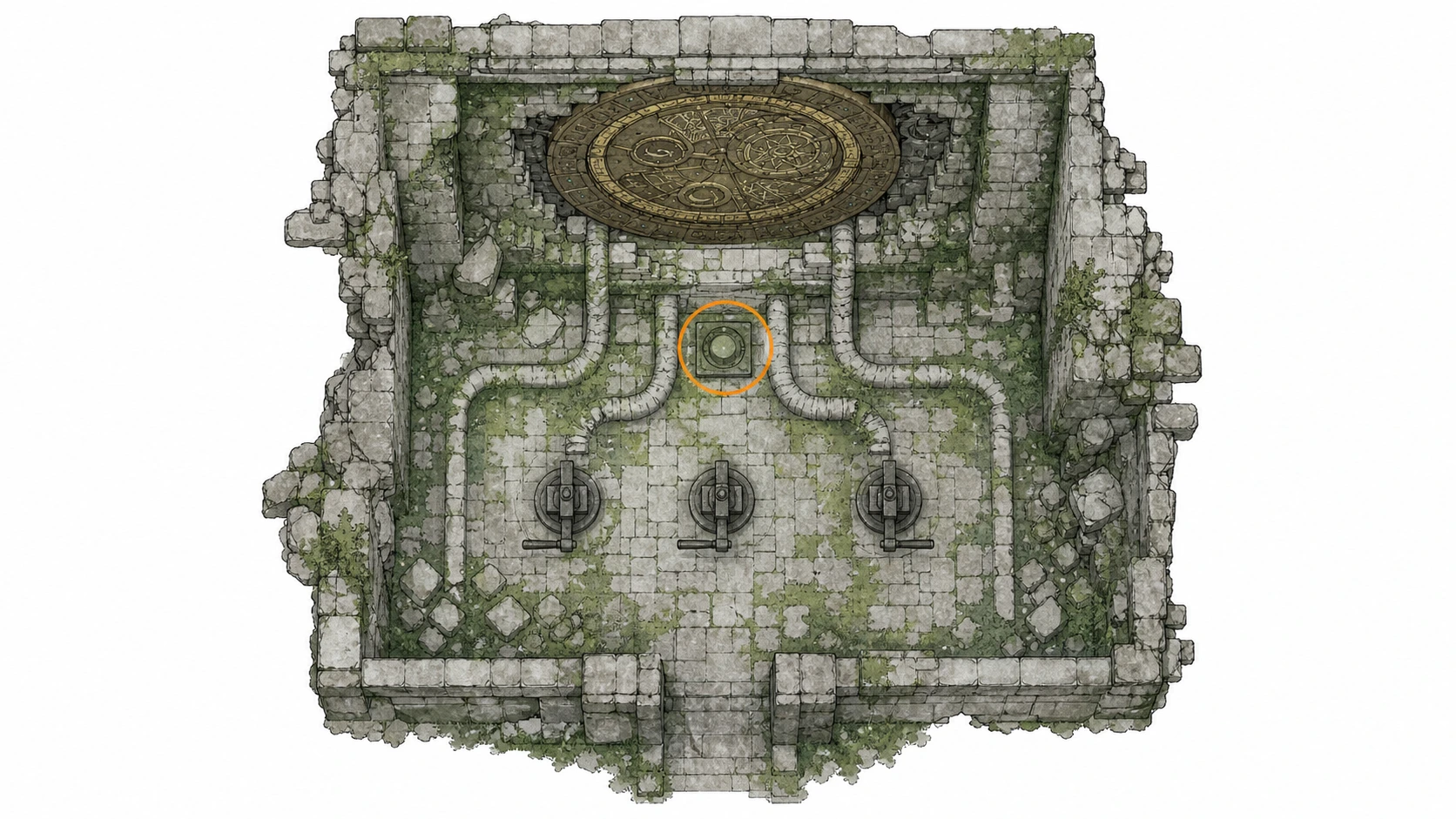 Location sketch for Ancient Ruin #2 — Trembling Woods Ruins in Crimson Desert