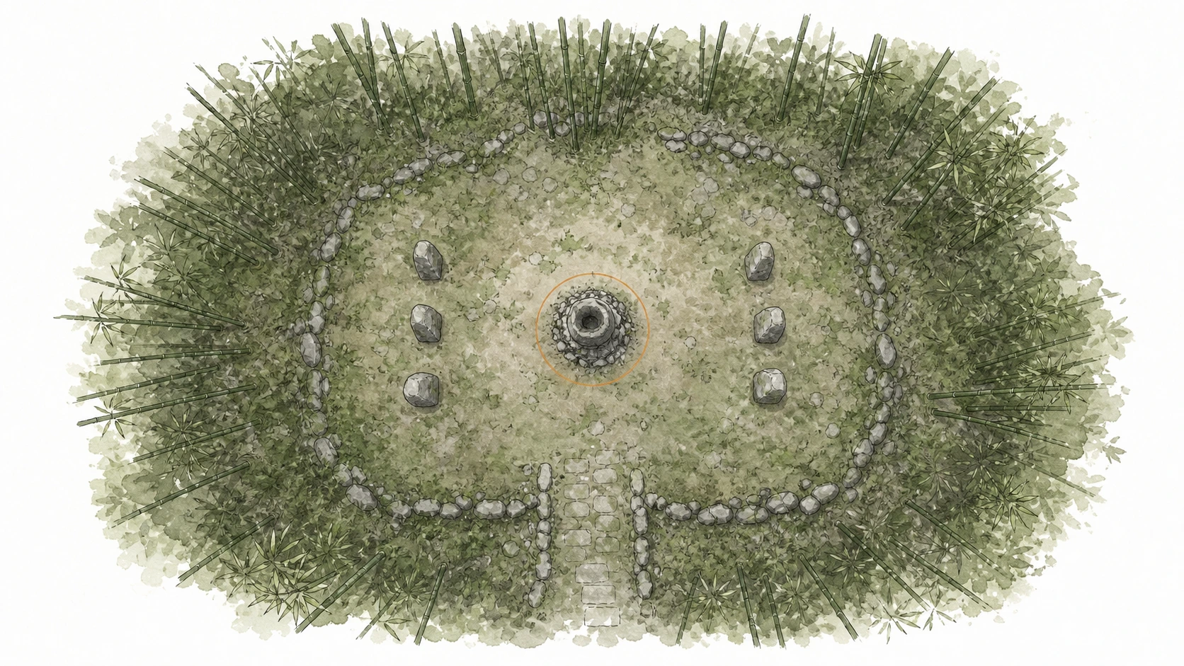 Location sketch for Ancient Ruin #19 — Bamboo Forest Seonangdang Ruins in Crimson Desert