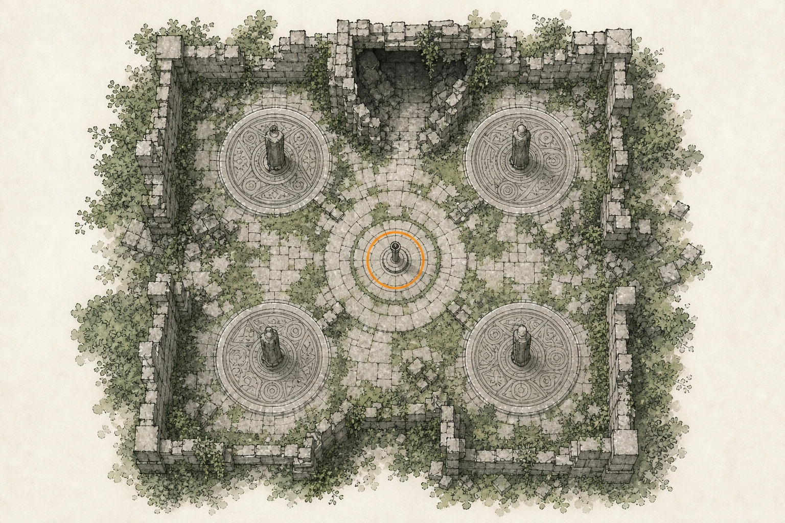 Location sketch for Ancient Ruin #22 — Golden Plains Ruins in Crimson Desert