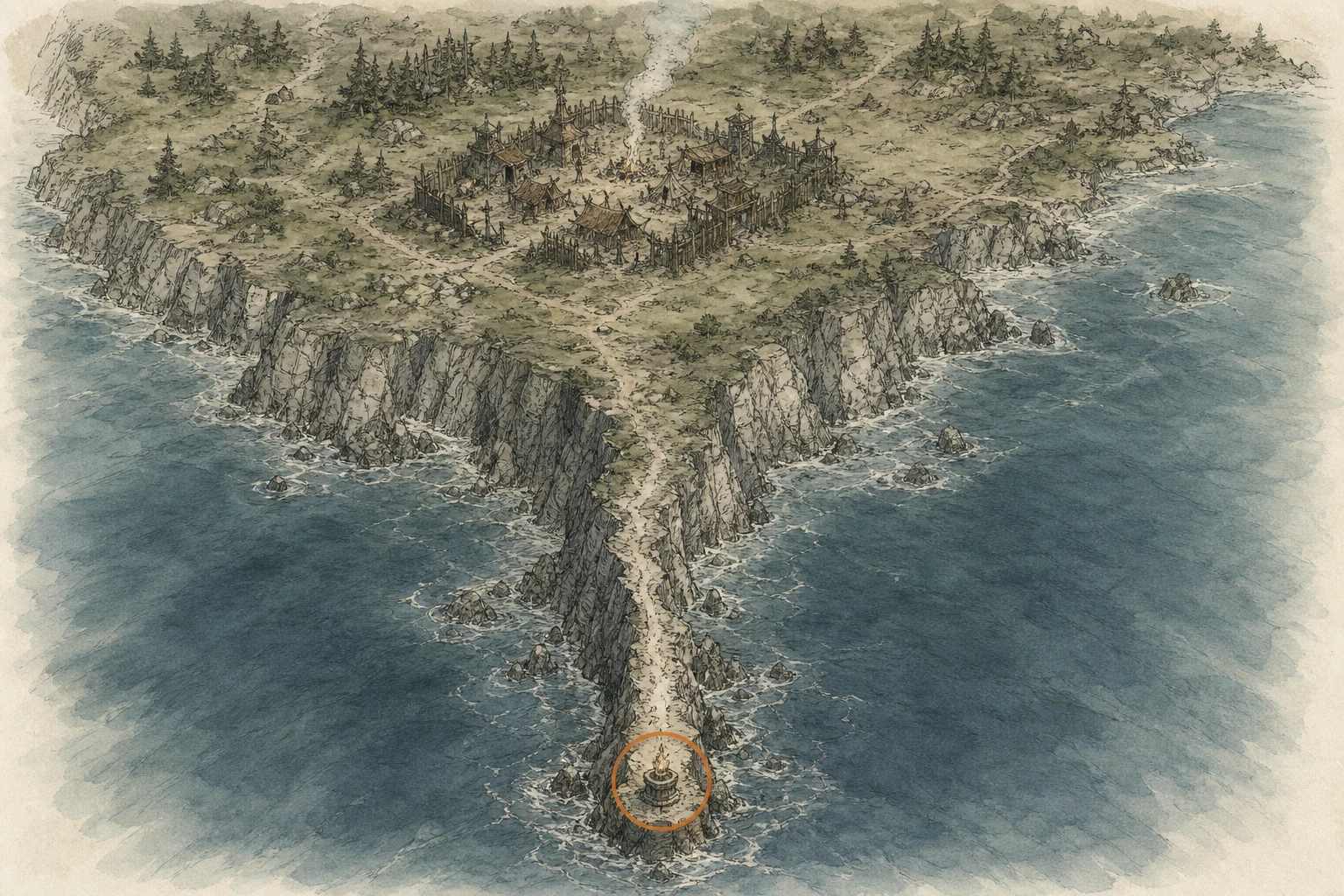 Location sketch for Secret Place #23 — Wrecked Dream in Crimson Desert