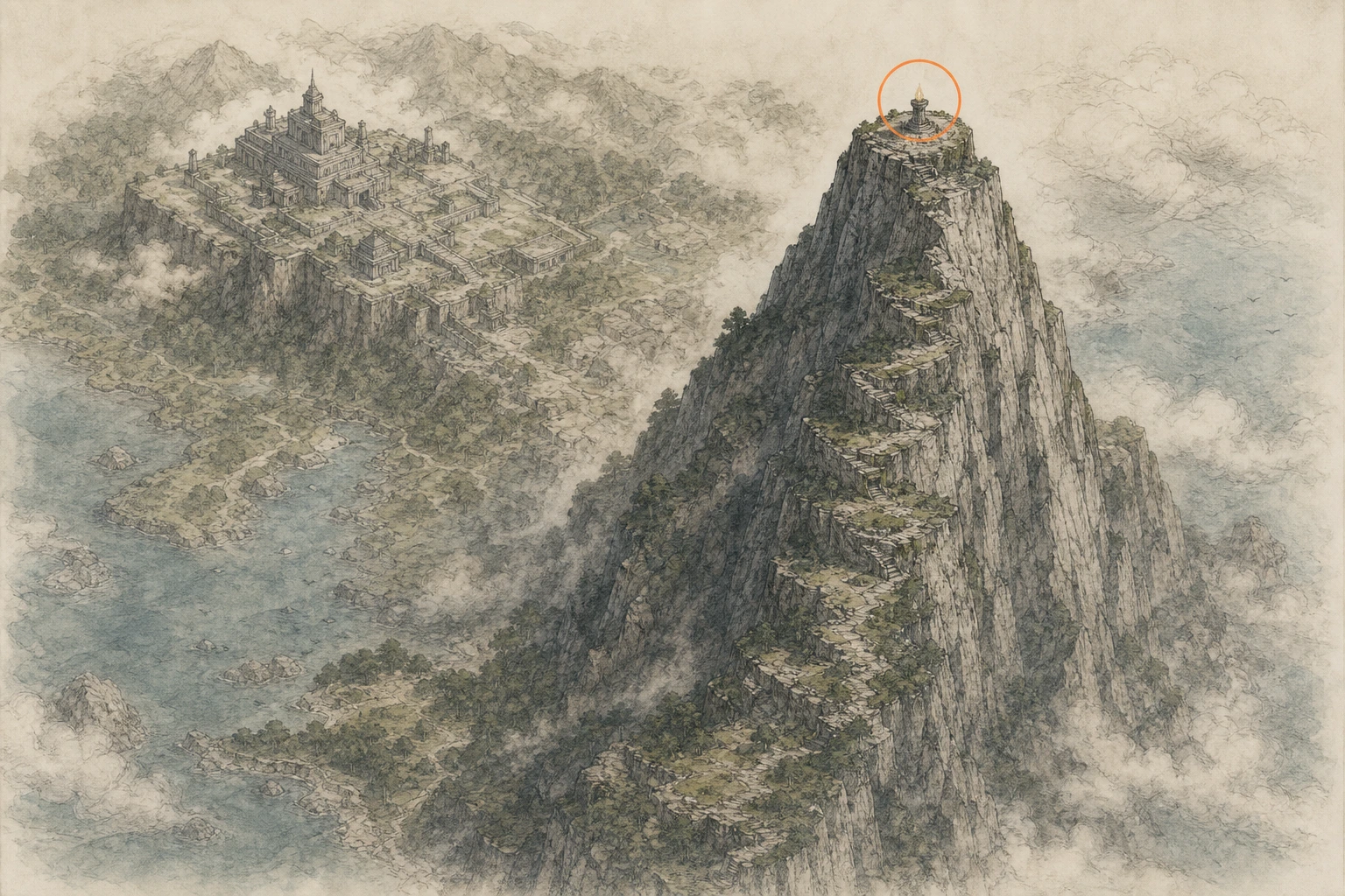 Location sketch for Secret Place #27 — Peak of Enlightenment in Crimson Desert