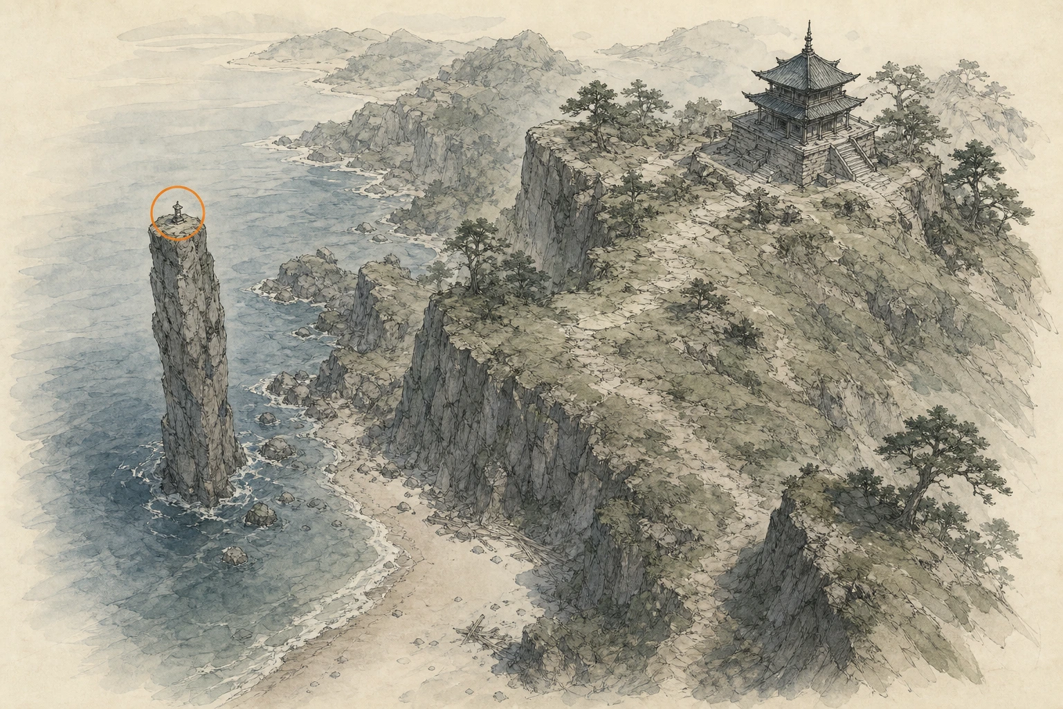 Location sketch for Secret Place #30 — Edge of Learning in Crimson Desert