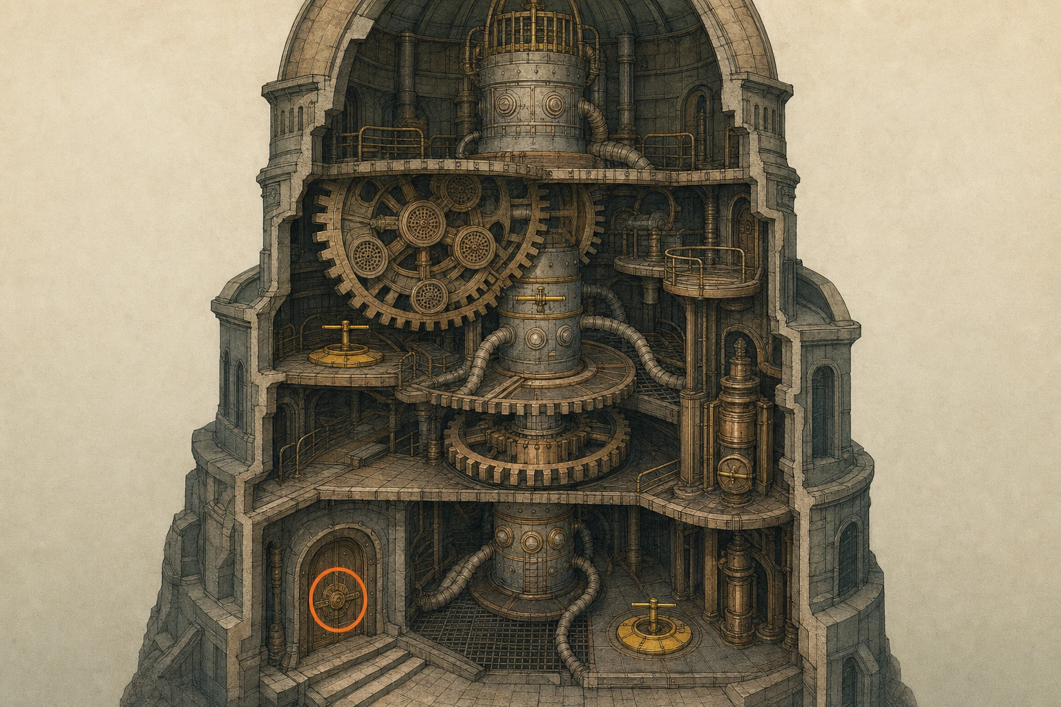 Location sketch for Spire #7 — Spire of Clockwork in Crimson Desert