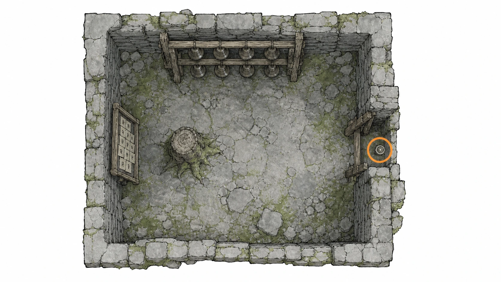 Location sketch for Ancient Ruin #1 — Steel Mountains Ruins in Crimson Desert