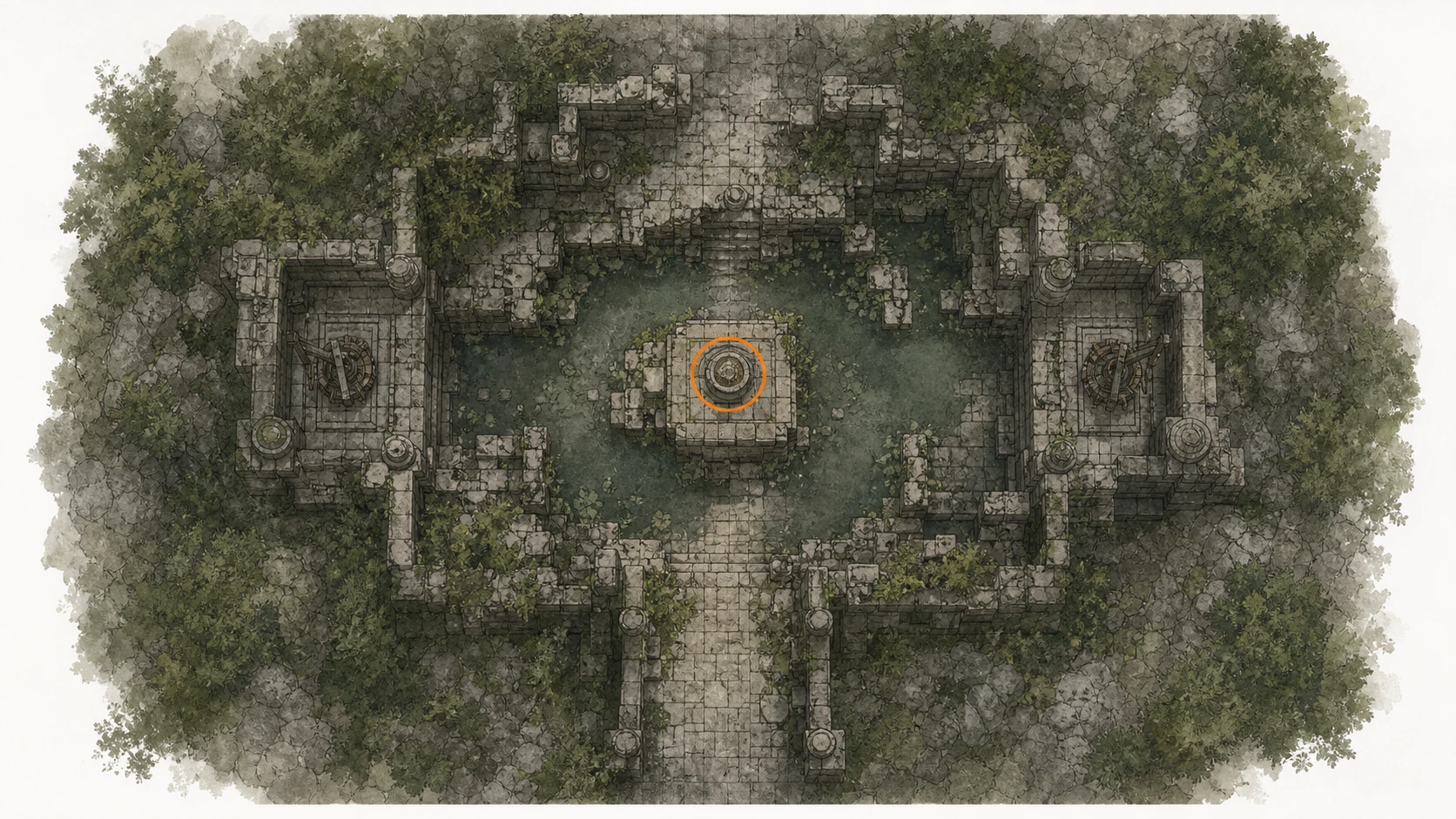 Location sketch for Ancient Ruin #27 — Haunted Hill Ruins in Crimson Desert