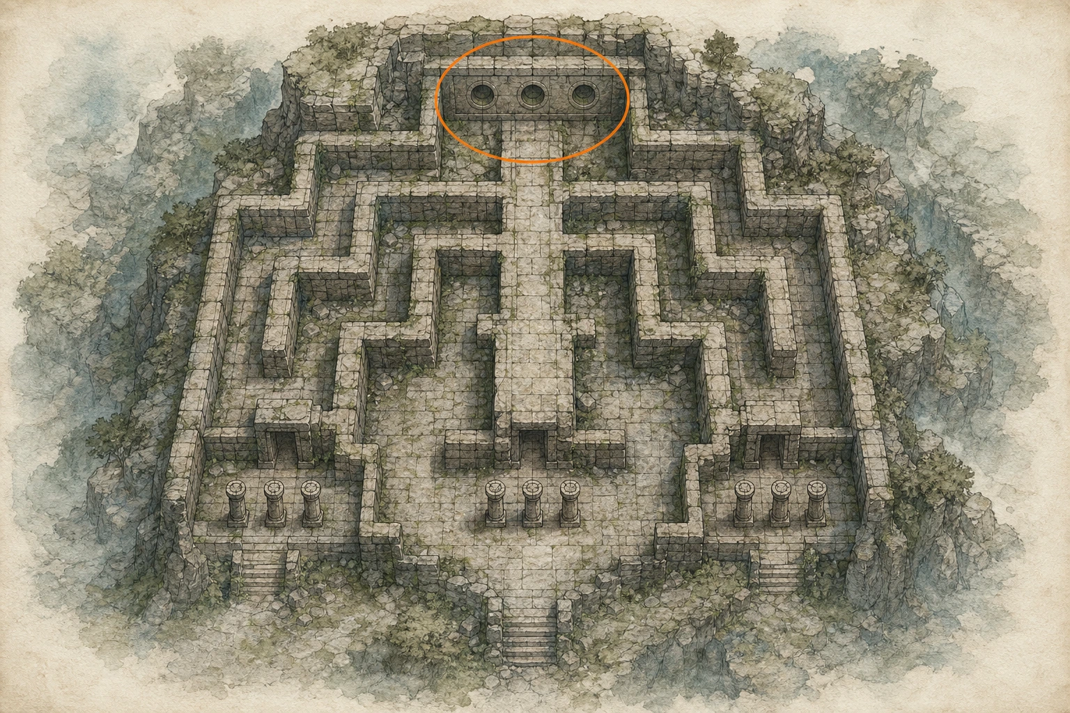 Location sketch for Maze #3 — Ancient Rift Maze in Crimson Desert