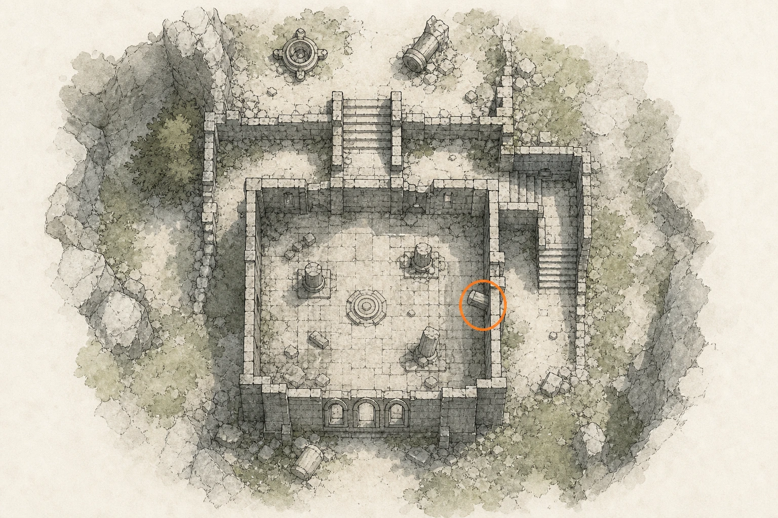 Location sketch for Sanctum #3 — Sanctum of Penitence in Crimson Desert