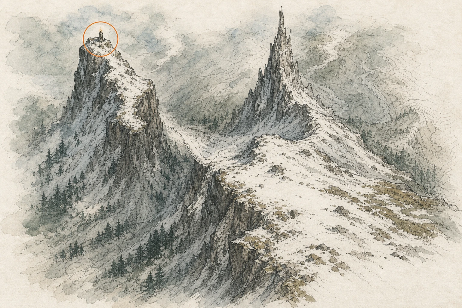 Location sketch for Secret Place #1 — Precipice of Silence in Crimson Desert