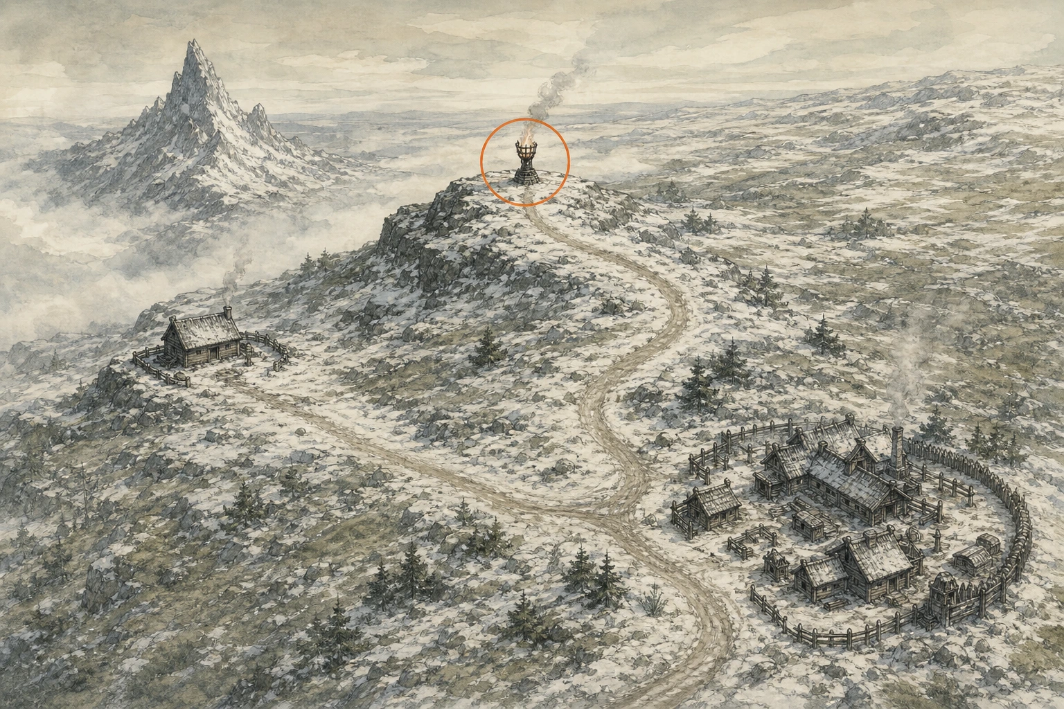 Location sketch for Secret Place #20 — Haven Past the Snowfall in Crimson Desert