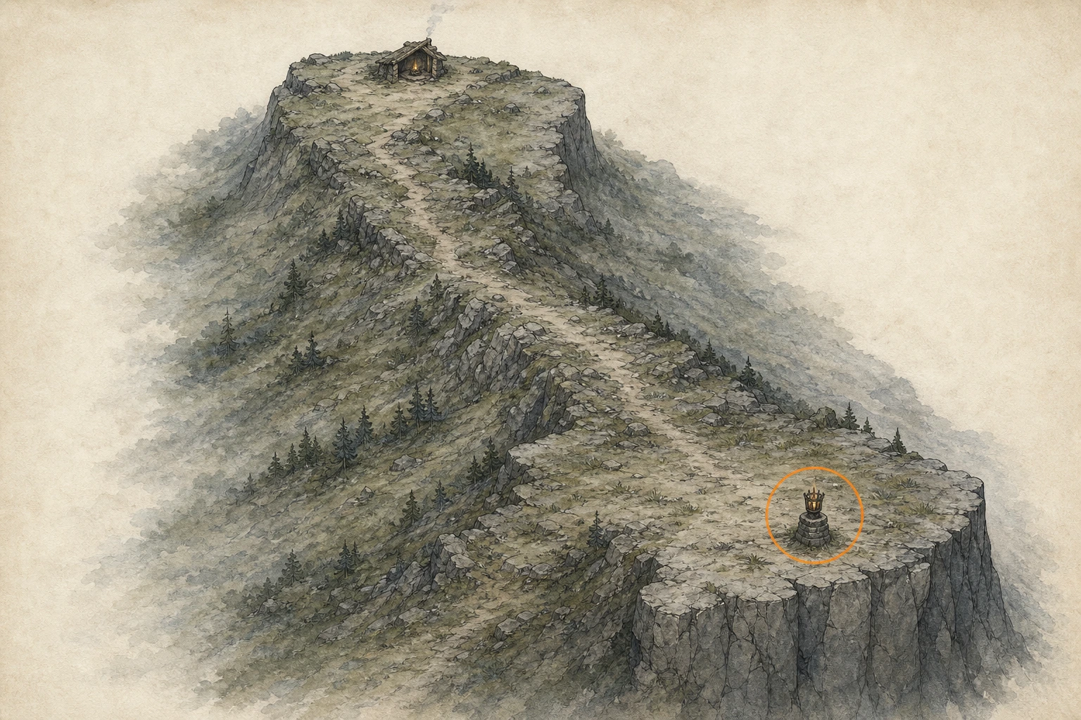 Location sketch for Secret Place #22 — Hill of the Abandoned in Crimson Desert