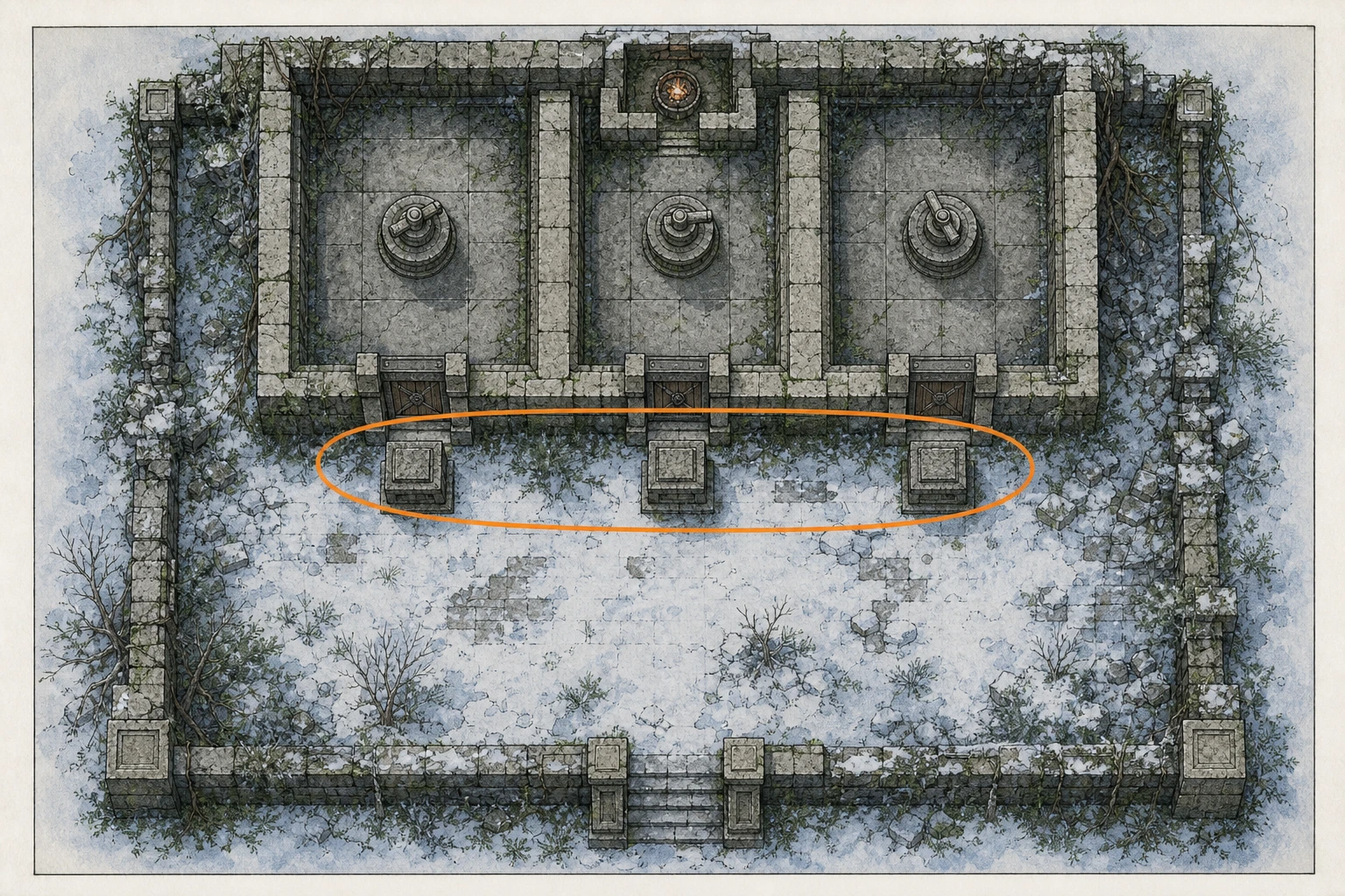 Location sketch for Ancient Ruin #17 — Five-Finger Mountain Valley Ruins in Crimson Desert