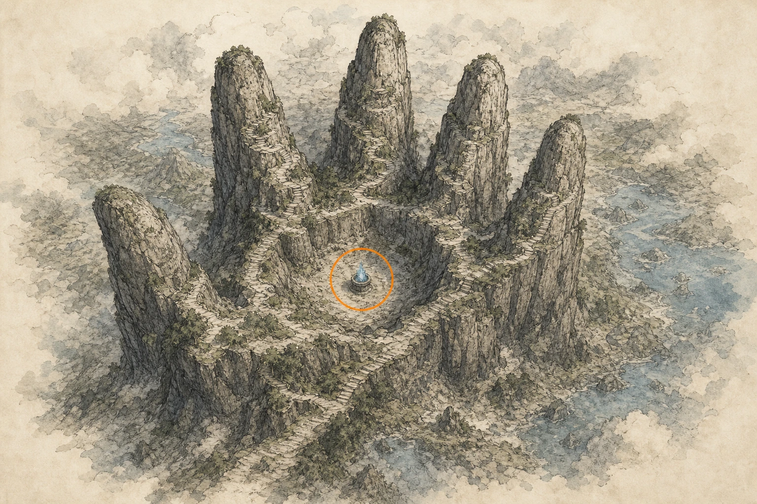 Location sketch for Secret Place #2 — Giant Hand of Windy Hills in Crimson Desert