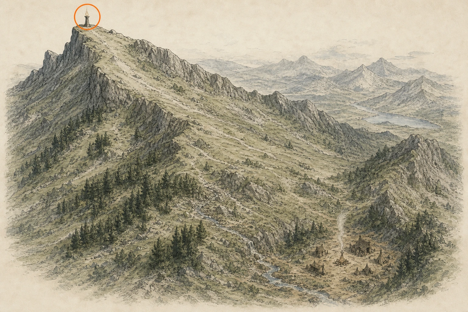 Location sketch for Secret Place #52 — The Sage's Rest in Crimson Desert