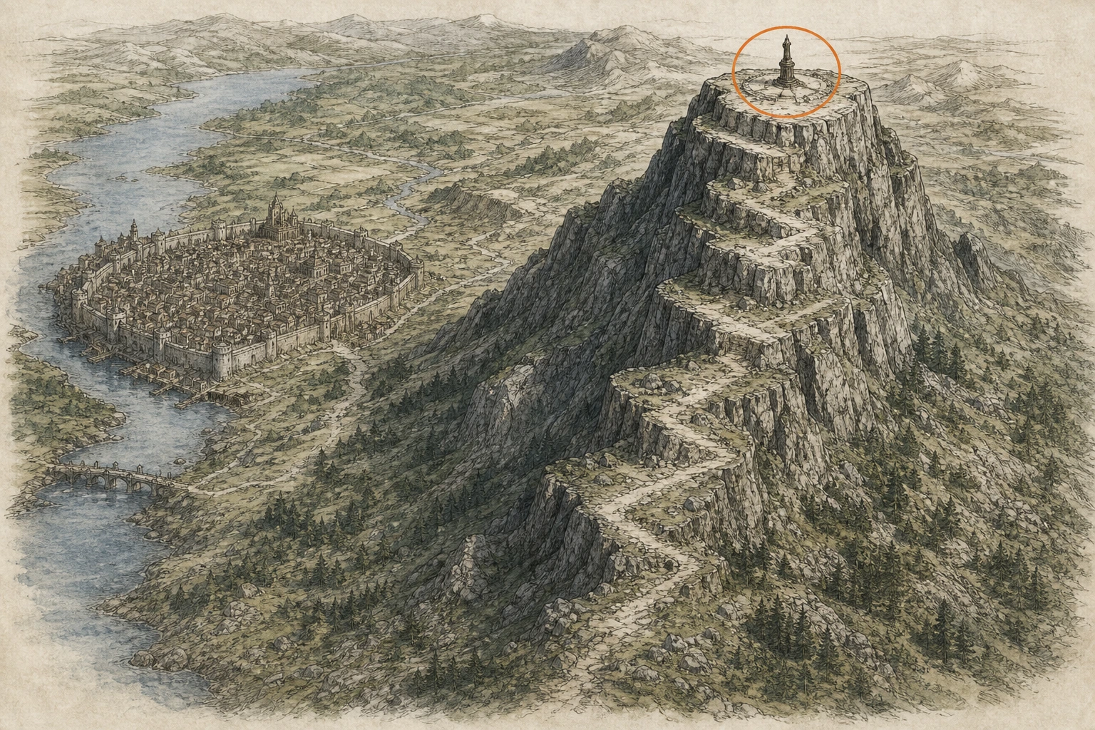 Location sketch for Secret Place #54 — Hill of Longing in Crimson Desert