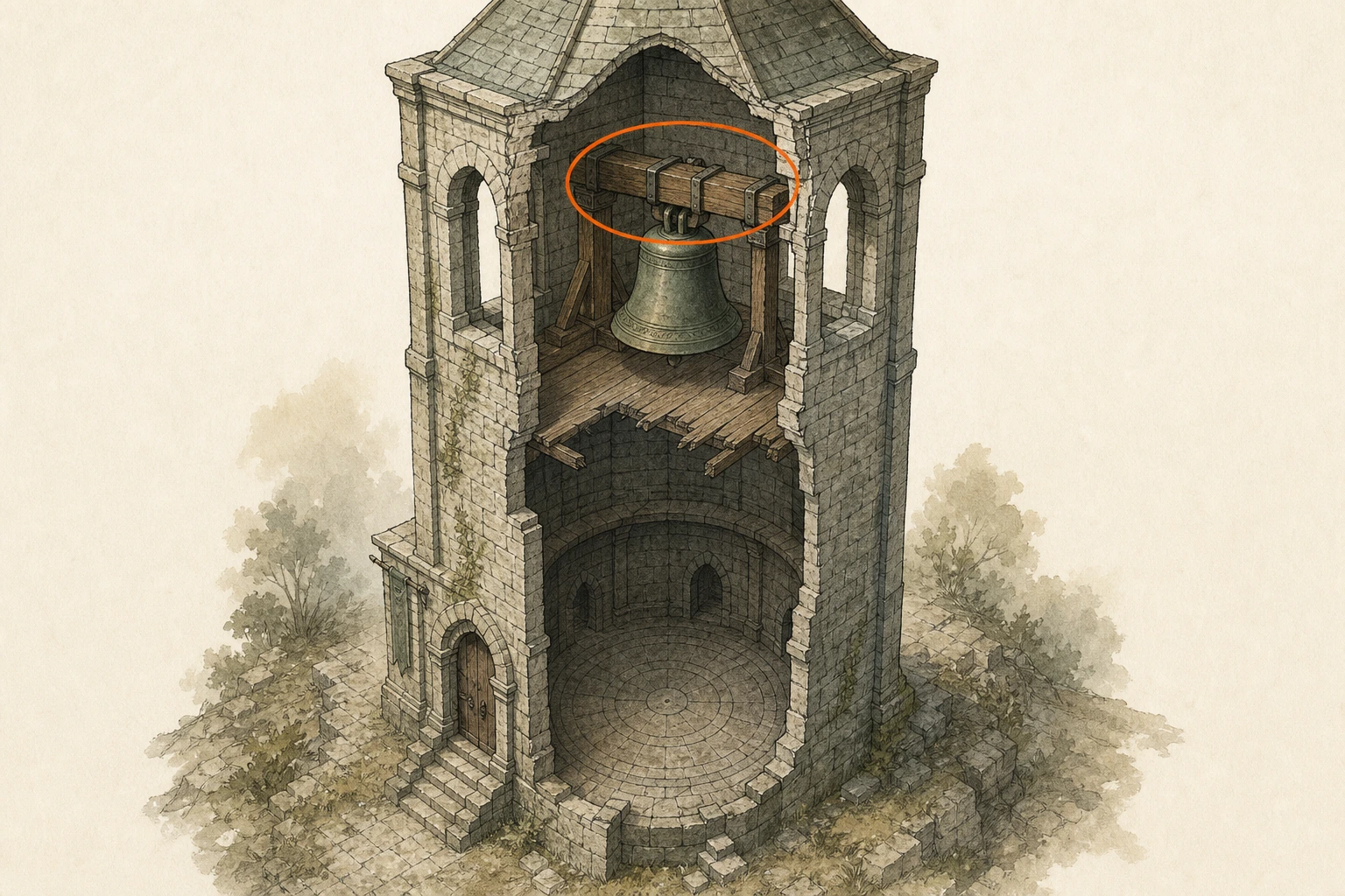 Location sketch for Spire #6 — Spire of Ringing Truth in Crimson Desert