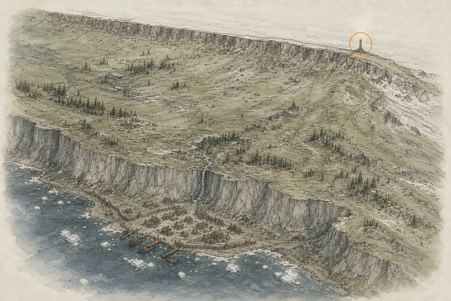 Location sketch for Secret Place #49 — Whitesand Cliff in Crimson Desert