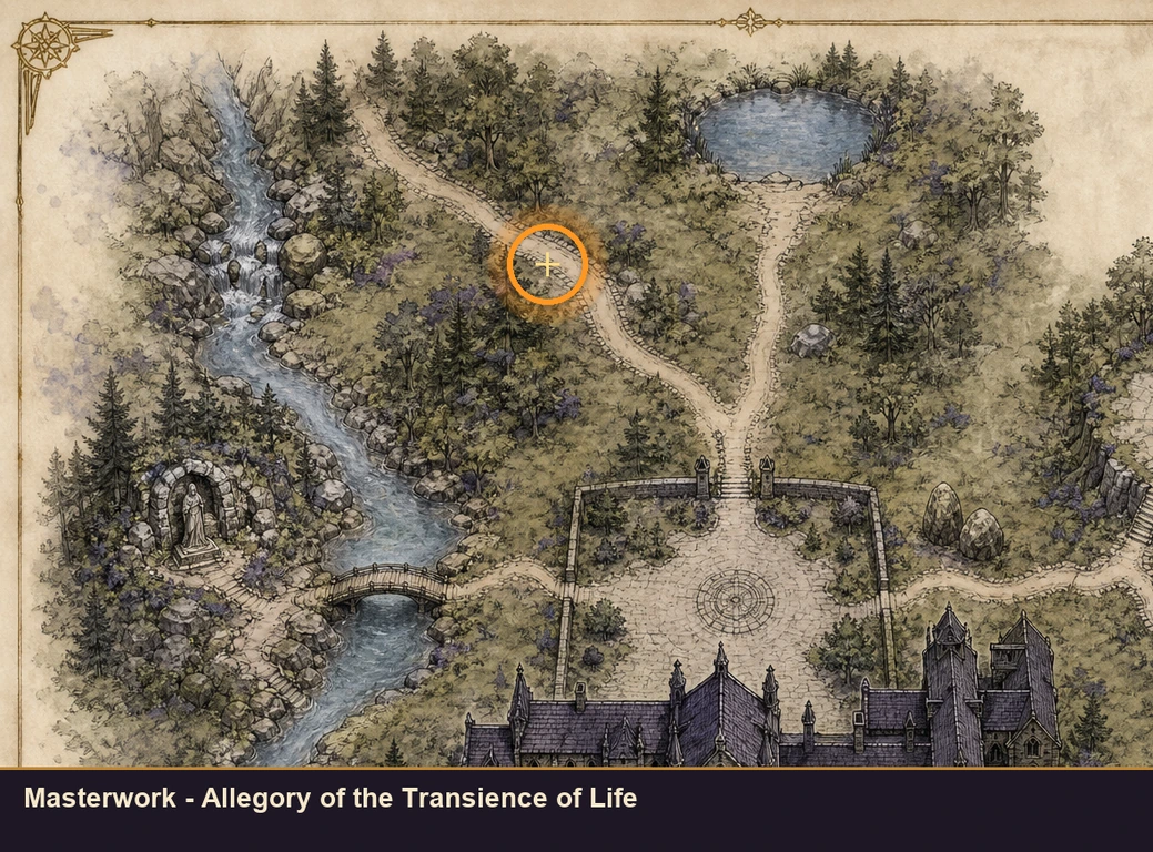 Location sketch for Masterwork - Allegory of the Transience of Life in Marvel's Midnight Suns