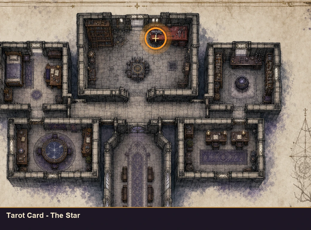 Location sketch for Tarot Card - The Star in Marvel's Midnight Suns