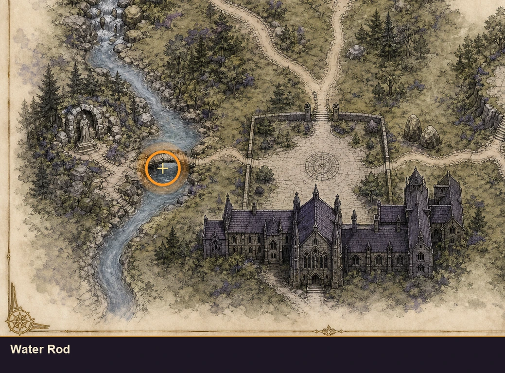 Location sketch for Water Rod in Marvel's Midnight Suns