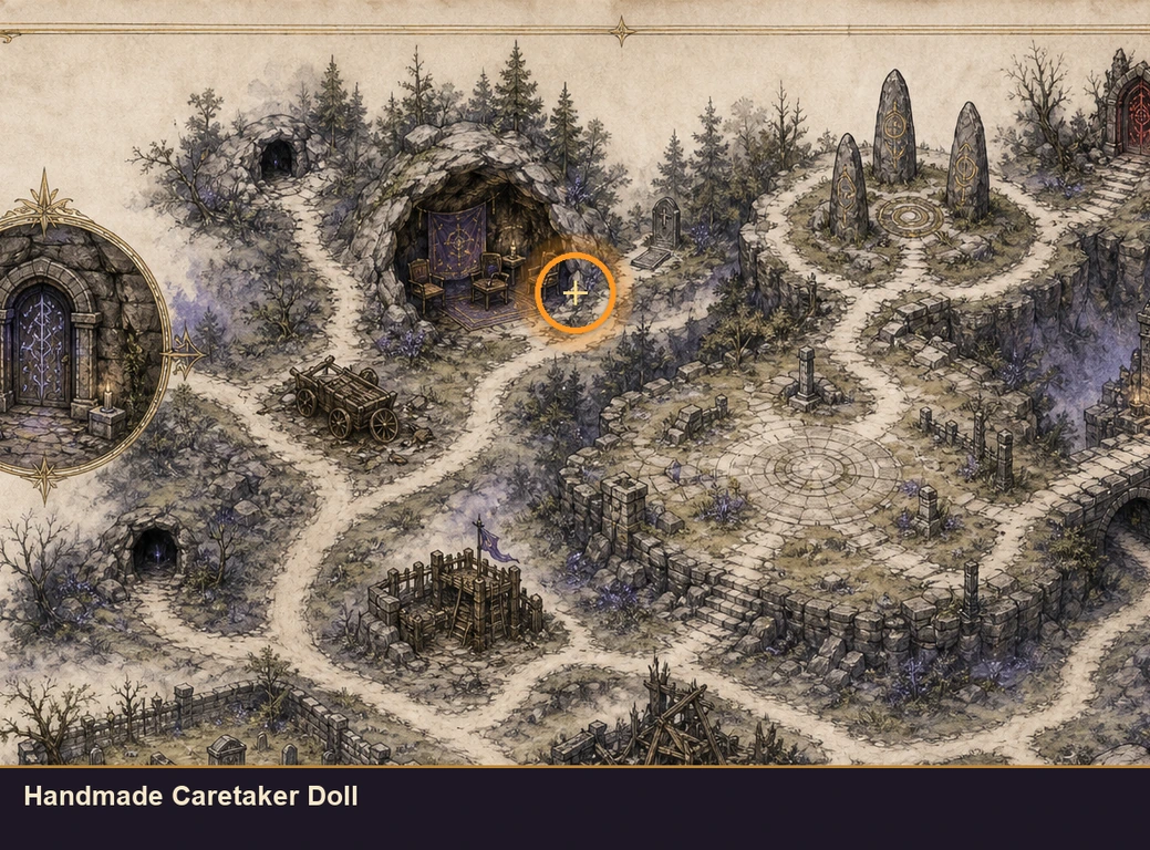 Location sketch for Handmade Caretaker Doll in Marvel's Midnight Suns
