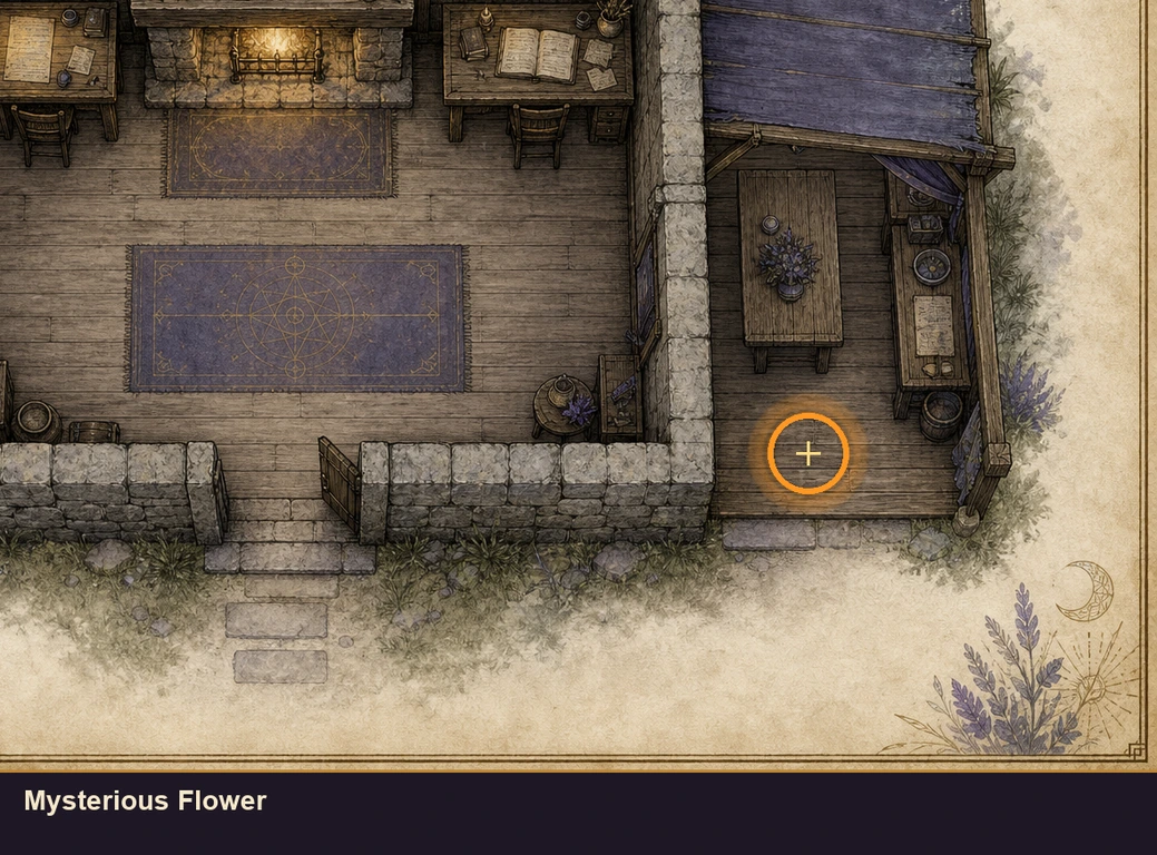 Location sketch for Mysterious Flower in Marvel's Midnight Suns